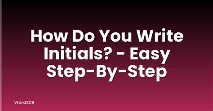 How do you write initials?
