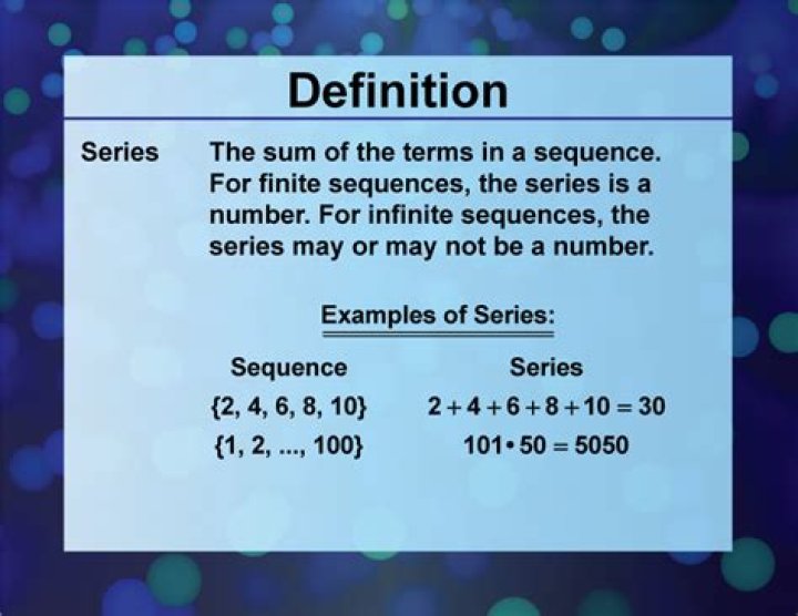 What is the definition of series in math?